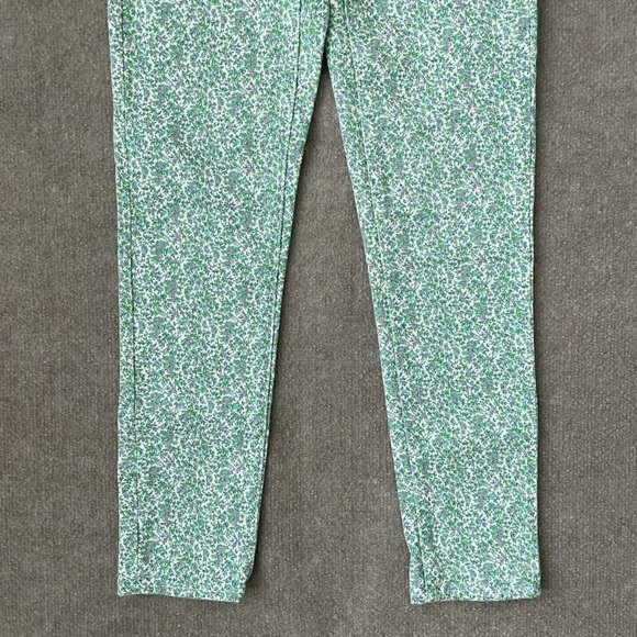 J Crew Jeans Womens 24 Green Purple Floral Toothpick Skinny Stretch Denim Pants - Picture 3 of 12